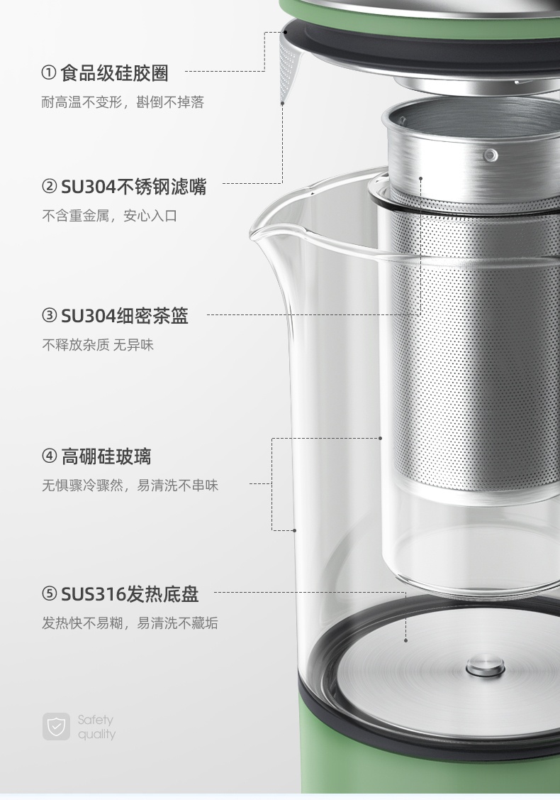 商品[国内直发] Morphy Richards|便携养生壶家用多功能煮茶器MR6086mini小型600ML办公室花茶,价格¥283,第31张图片详细描述