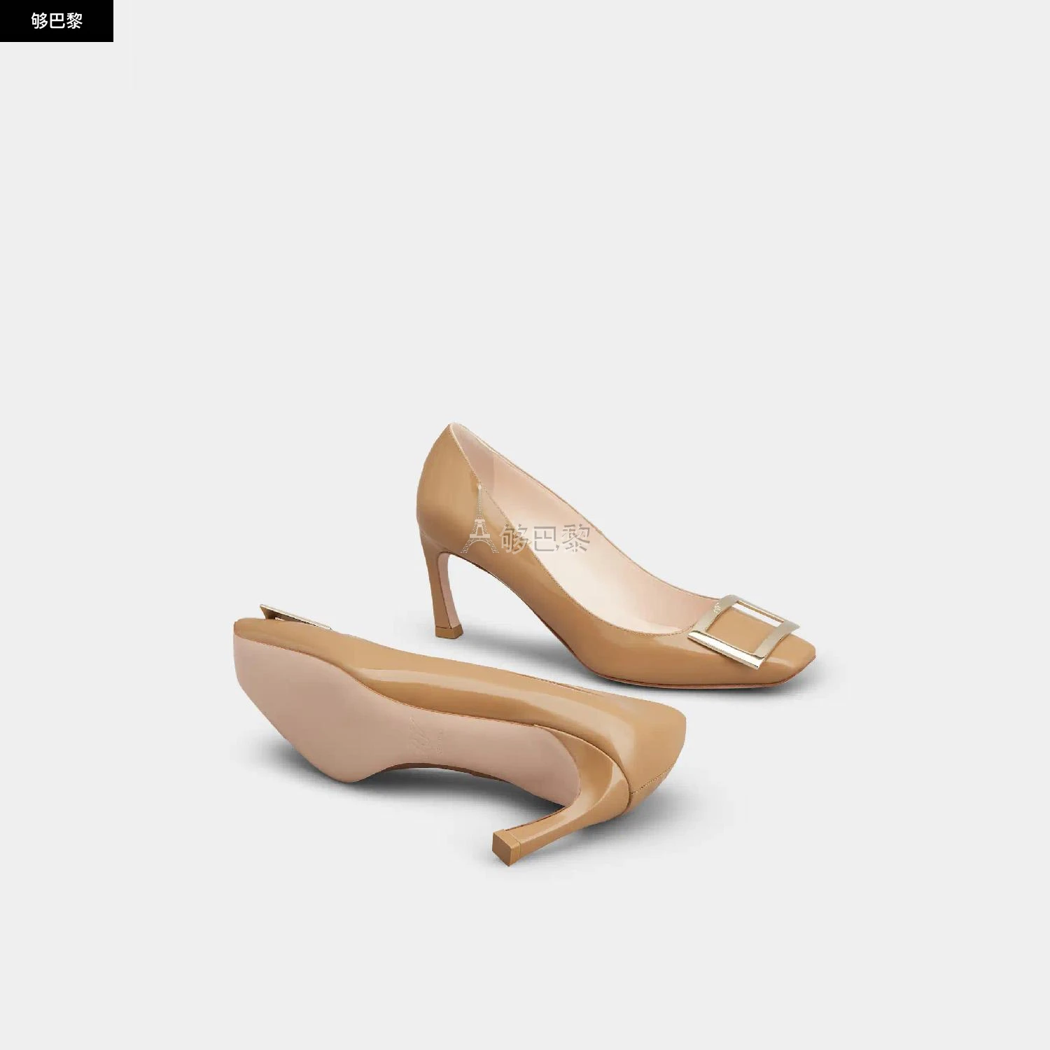 商品Roger Vivier|【预售】 ROGER VIVIER 25春夏 女士 高跟鞋 Belle Vivier Trompette喇叭跟漆皮单鞋 RVW40015280D1PS014 ,价格¥7228,第3张图片详细描述