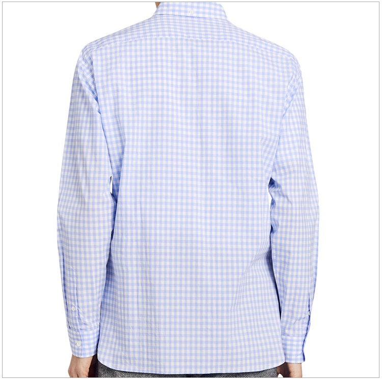 商品Burberry|Burberry 博柏利 男士格纹淡蓝色衬衫 4054166,价格¥1309,第17张图片详细描述
