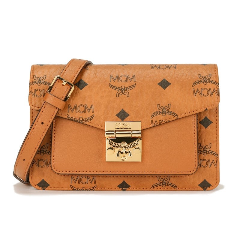 商品[国内直发] MCM|MCM女包 经典印花 女士拼皮邮差包 小方包 斜挎包单肩包 MWZAAPA01CO001,价格¥4693,第1张图片详细描述
