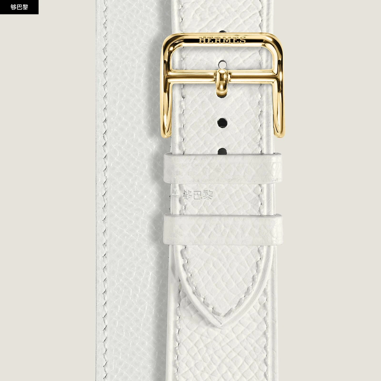 商品Hermes|【预售】 爱马仕 24秋冬 女士 手表带 Bracelet pour Heure H Moyen modèle 30 mm, double tour WKB0086WK01212,价格¥4308,第3张图片详细描述