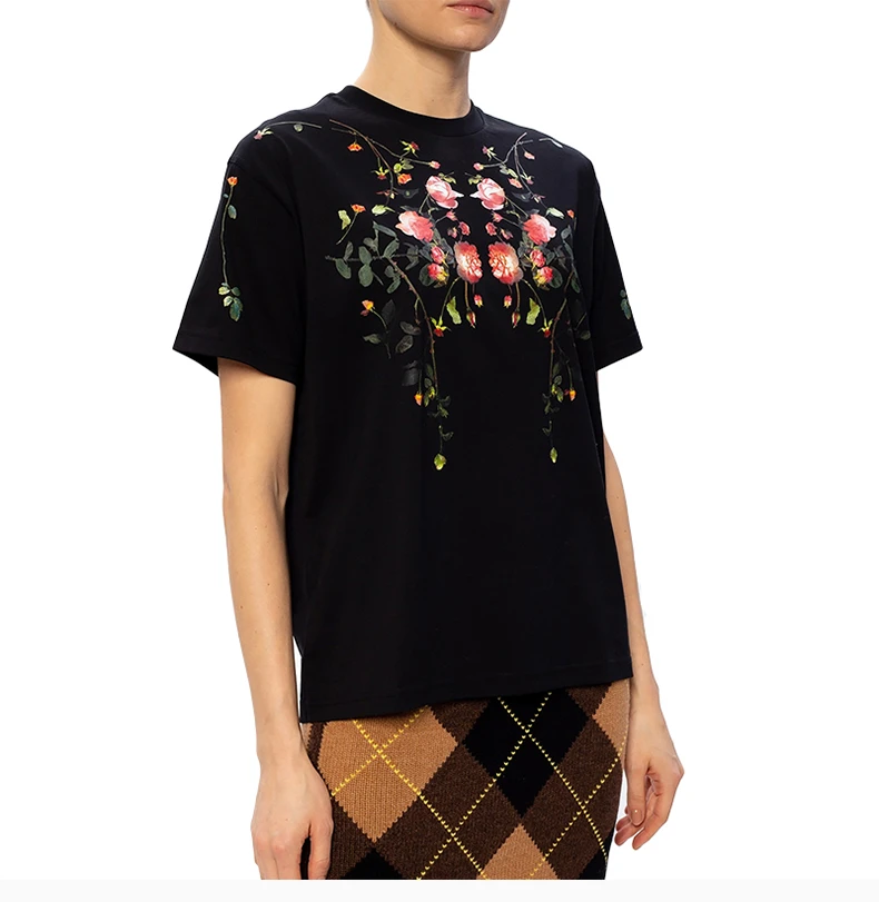 商品Burberry|BURBERRY 女士黑色棉短袖 8037295,价格¥2654,第6张图片详细描述
