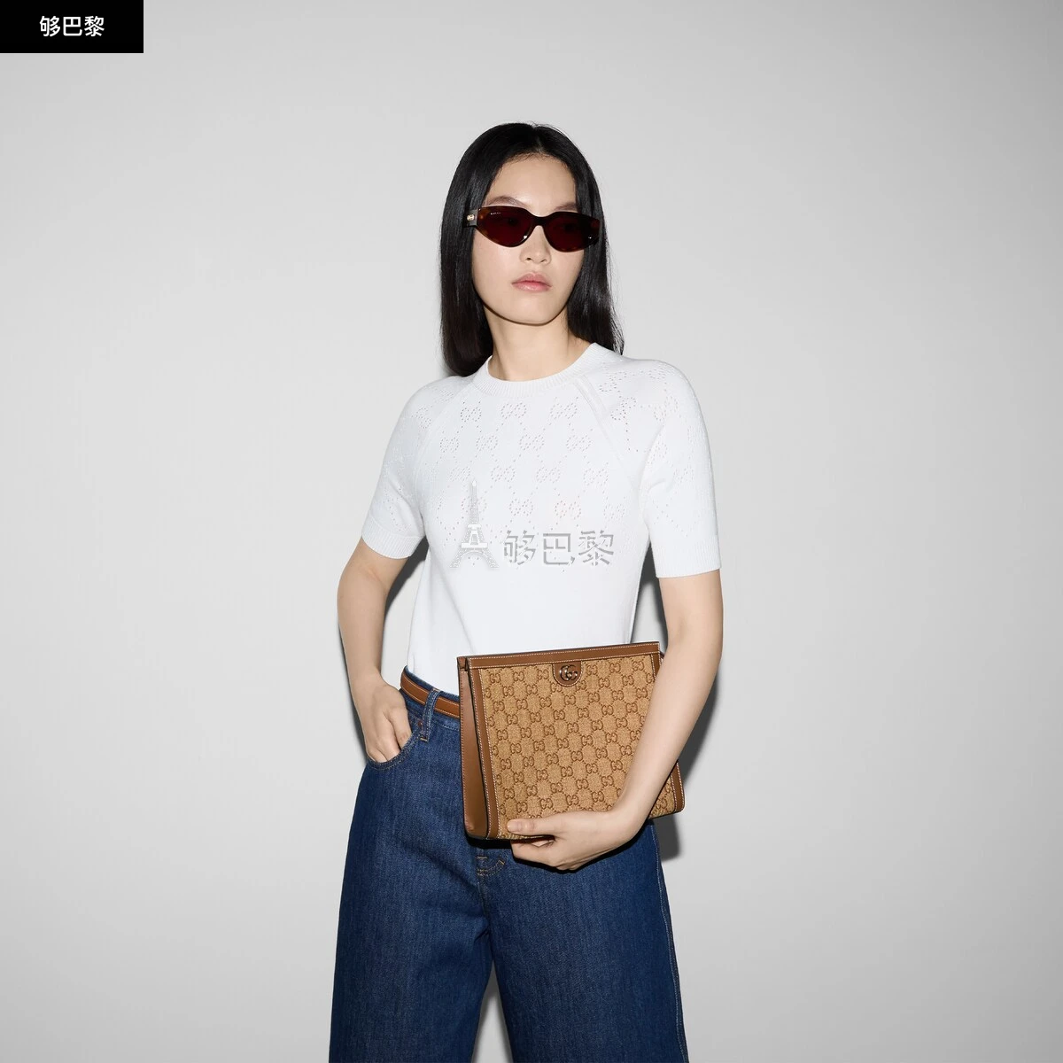 商品Gucci|【预售】 古驰 25春夏 女士 手拿包 Ophidia系列中号手拿包 625549 FAD4H 9767 ,价格¥9237,第5张图片详细描述