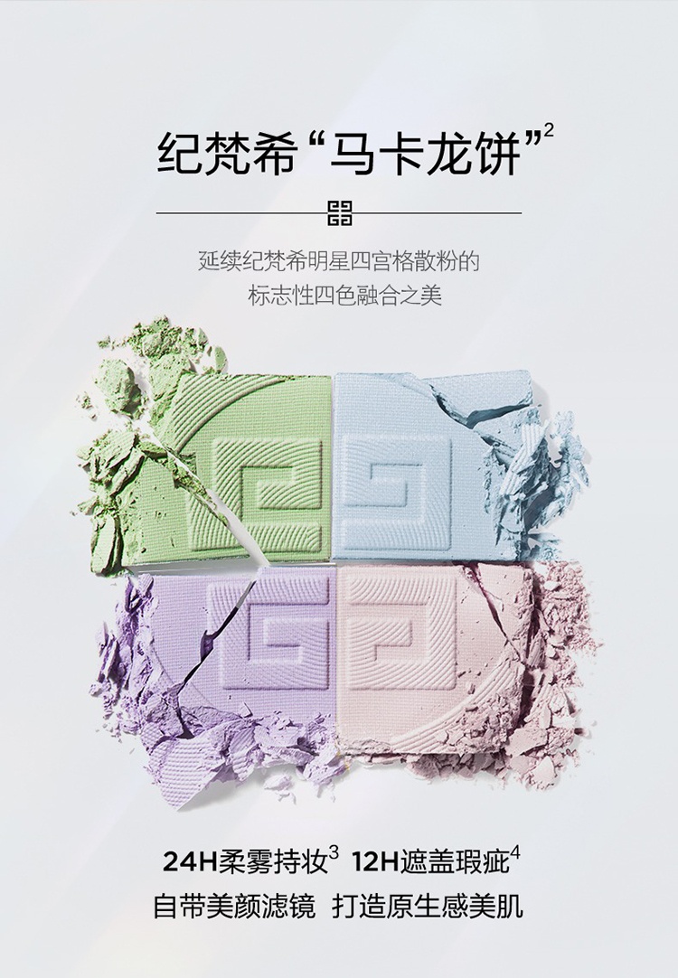 商品Givenchy|Givenchy纪梵希明星四宫格蜜粉饼9.5g 轻盈控油,价格¥468,第20张图片详细描述