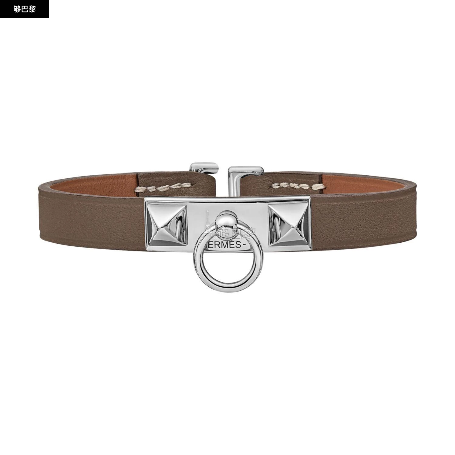 商品Hermes|【预售】 爱马仕 24秋冬 男士 手镯 Bracelet Rivale Mini H081181CK18T1,价格¥3684,第2张图片详细描述