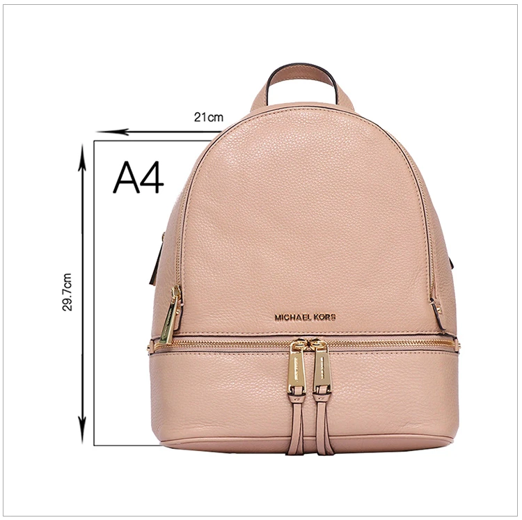 商品Michael Kors|Michael Kors 迈克高仕 女士RHEA ZIP系列裸色皮革荔枝纹中号双肩背包 30S5GEZB1L-OYSTER,价格¥1728,第14张图片详细描述