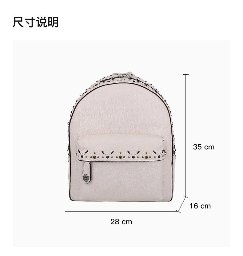 商品[国内直发] Coach|COACH 白色女士双肩包 21354-LHCHK,价格¥2448,第3张图片详细描述