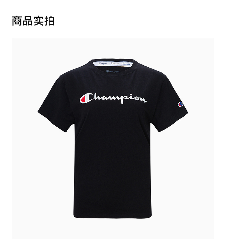 商品CHAMPION|Champion 女士黑色刺绣字母T恤 GT18H-Y08113-001,价格¥99,第5张图片详细描述