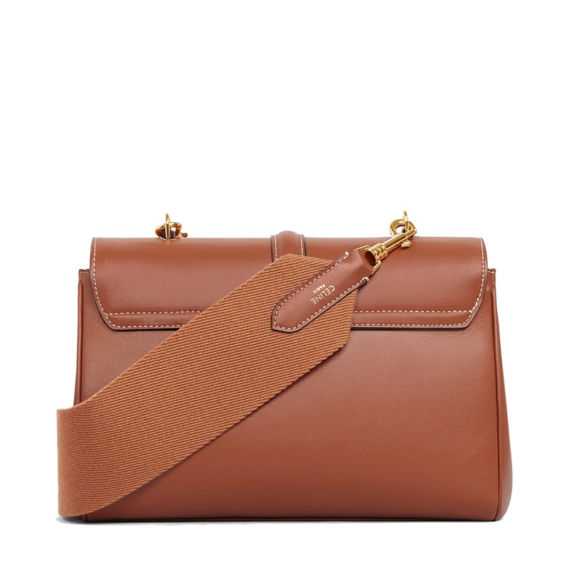 商品Celine|CELINE/赛琳   TEEN SOFT 16系列 女士棕褐色光滑小牛皮金扣斜挎单肩包,价格¥17778,第3张图片详细描述