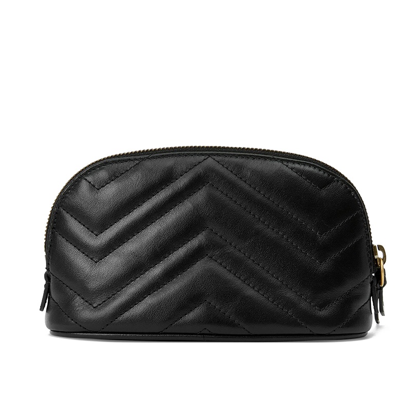 商品Gucci|GUCCI/古驰 GG Marmont系列 女士黑色小牛皮Y型绗缝拼接GG标志手拿包 625544DTDHT1000,价格¥3665,第3张图片详细描述