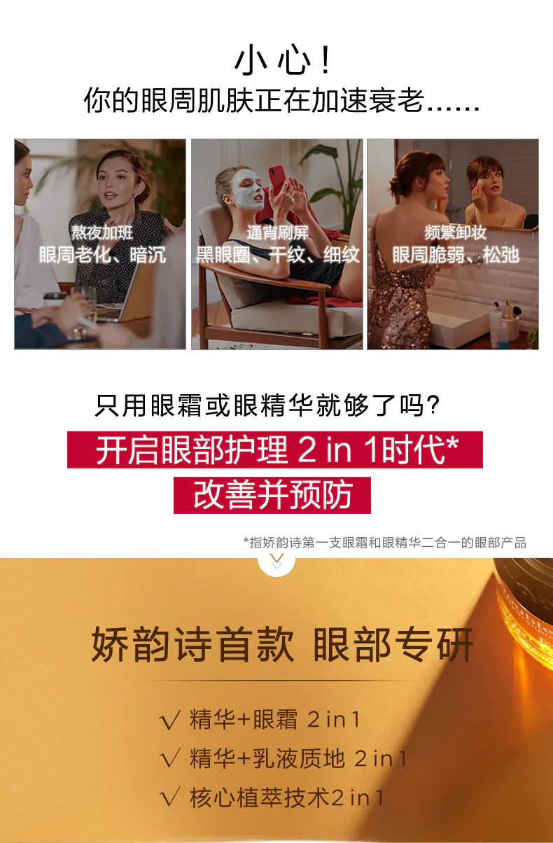 商品Clarins|娇韵诗双萃焕活眼部精华眼霜20ml抗皱淡化细纹去黑眼圈【香港直邮】,价格¥328,第2张图片详细描述