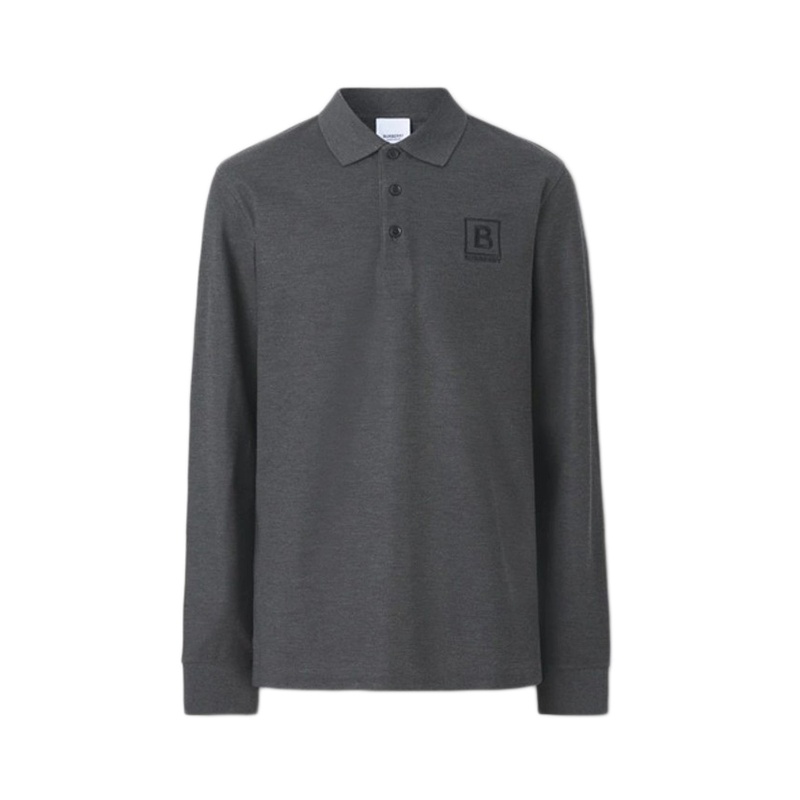 商品Burberry|【现货】博柏利 男士棉质徽标长袖Polo衫80530631（三色）,价格¥1390,第6张图片详细描述