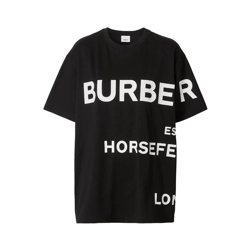 商品Burberry|BURBERRY/博柏利 黑色棉质Horseferry印花休闲T恤 男女同款 情侣款80805431,价格¥1414,第8张图片详细描述