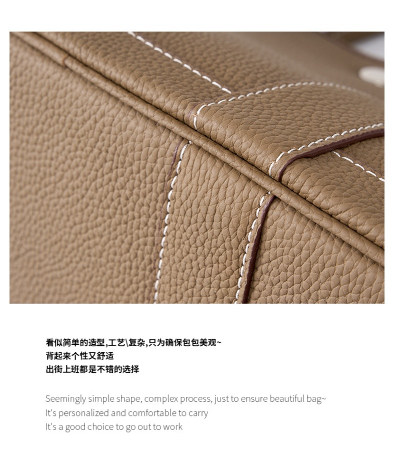 商品[国内直发] GLENVINTEN|格岚云顿2023新款真皮女包单肩斜跨托特包百搭花园包手提大包购物袋水桶包,价格¥443,第25张图片详细描述