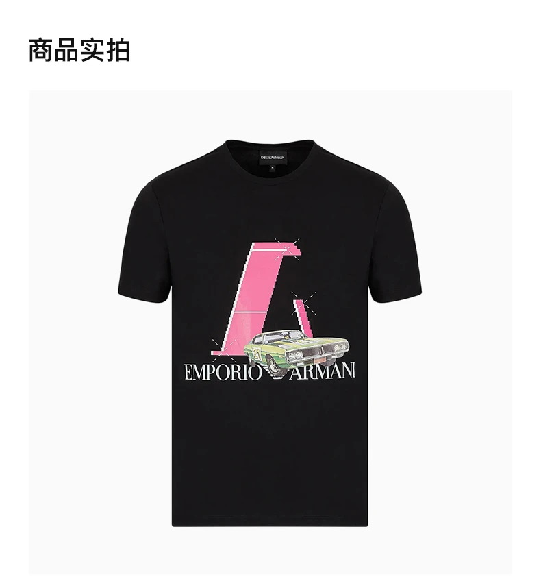 商品[国内直发] Emporio Armani|EMPORIO ARMANI 黑色男士T恤 3L1T8P-1JW5Z-F015,价格¥1082,第4张图片详细描述