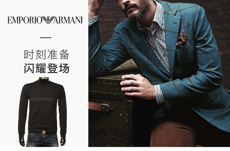 商品[国内直发] Emporio Armani|Emporio Armani 安普里奥 阿玛尼 男士黑色纯棉套头上衣 6Y1MB1-1JBHZ-0999,价格¥759,第1张图片详细描述