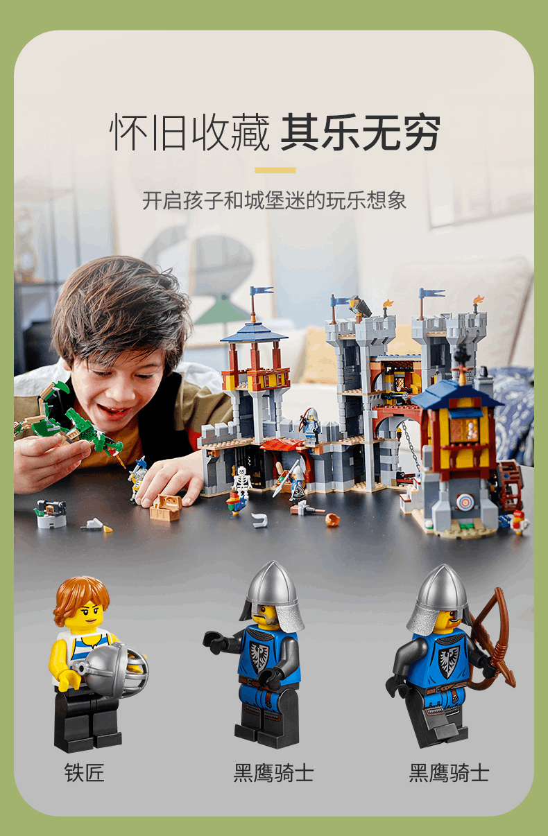 商品[国内直发] LEGO|乐高创意百变三合一系列31120中世纪城堡积木益智,价格¥968,第8张图片详细描述