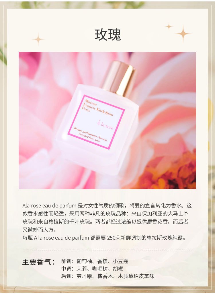 商品Maison Francis Kurkdjian|MAISON FRANCIS KURKDJIAN 弗朗西斯·库尔吉安全系列发香雾70ml 持久香氛 花香调,价格¥510,第11张图片详细描述