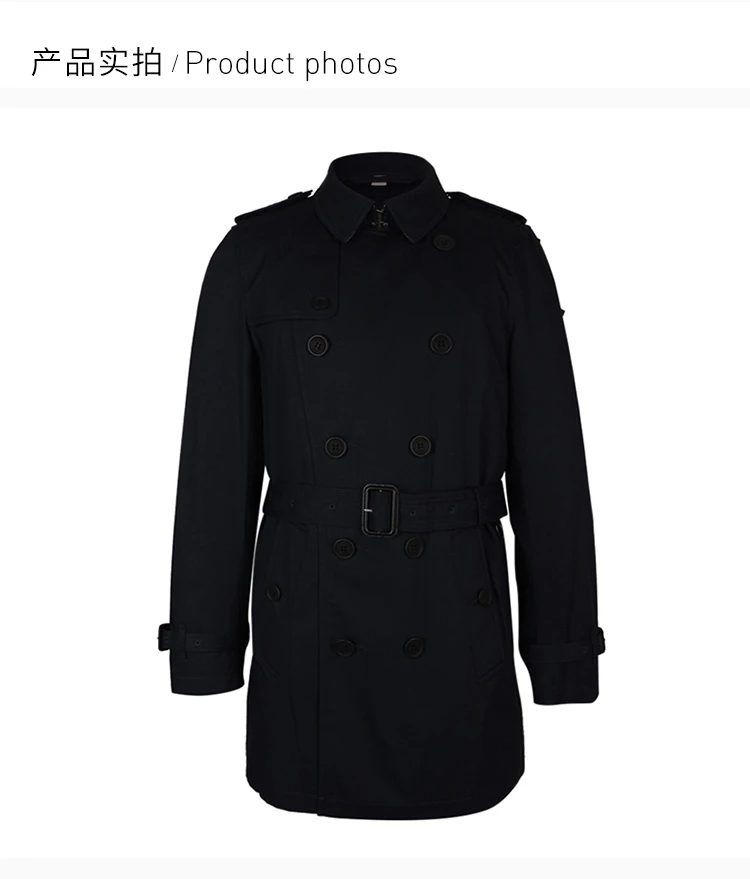 商品[国内直发] Burberry|BURBERRY 蓝色男士风衣 3950394,价格¥7093,第9张图片详细描述