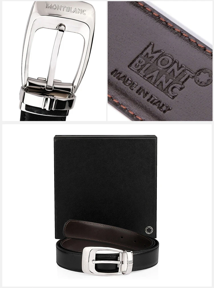 商品MontBlanc|MONT BLANC 黑色男士腰带 106149,价格¥1603,第5张图片详细描述