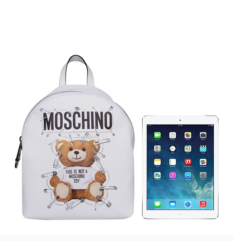 商品[国内直发] Moschino|MOSCHINO 白色女士双肩包 7A7633-8210-1001-812,价格¥2509,第3张图片详细描述