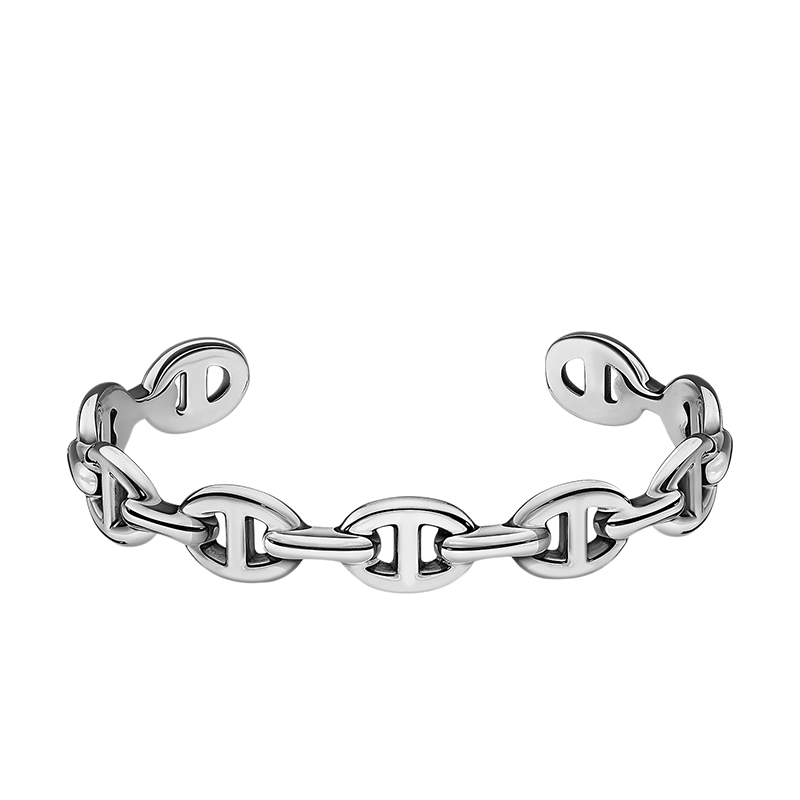 商品Hermes| HERMES/爱马仕 经典Chaîne d'Ancre Enchaînée系列 中号925银链环手链H109509B,价格¥4424,第2张图片详细描述
