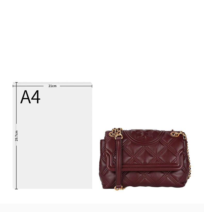商品Tory Burch|Tory Burch 汤丽柏琦 女士酒红色单肩斜挎包 58102-639,价格¥3341,第5张图片详细描述