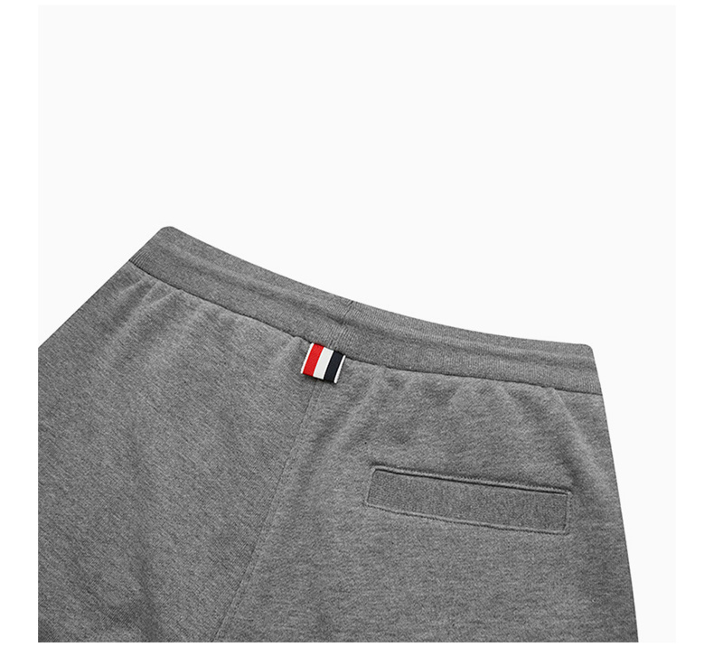 商品Thom Browne|THOM BROWNE 男士灰色棉质4条纹运动裤 MJQ008A-06910-035,价格¥3370,第9张图片详细描述