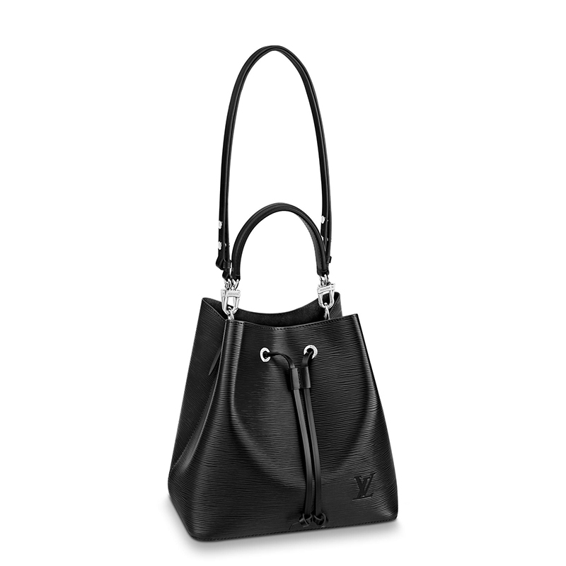 商品Louis Vuitton|预售10天 Louis Vuitton/路易威登 22春夏新款NEONOÉ系列 女士黑色水波纹粒面牛皮革银扣单肩斜挎手提抽绳水桶包M54366,价格¥18415,第2张图片详细描述
