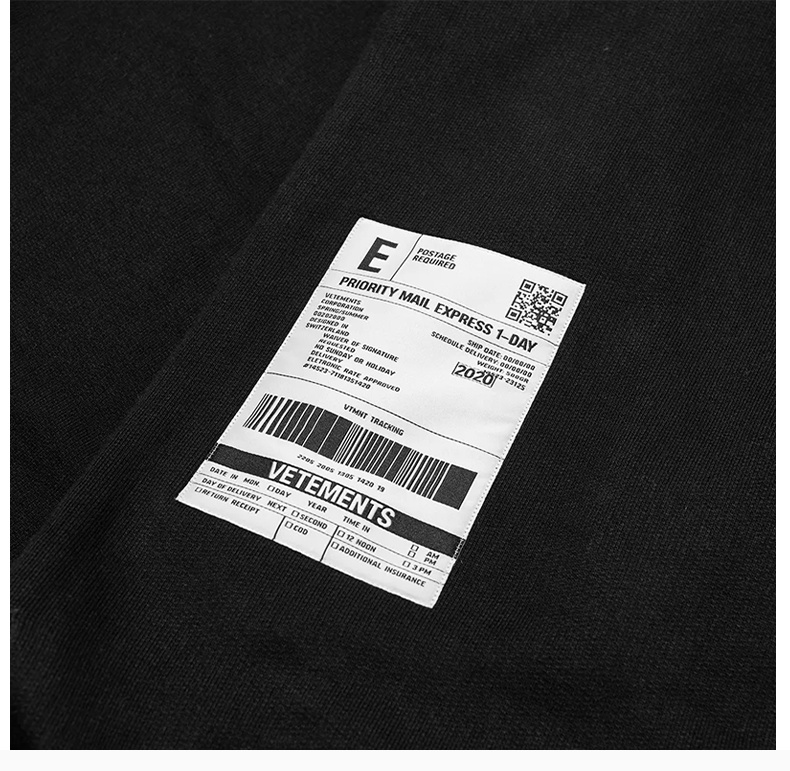 商品Vetements|VETEMENTS 男士黑色印花棉质连帽卫衣 SS20TR312-BLACK,价格¥2634,第10张图片详细描述
