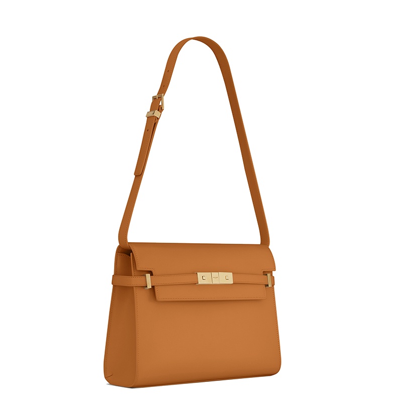 商品Yves Saint Laurent|SAINT LAURENT PARIS/圣罗兰 YSL MANHATTAN系列 女士软木色牛皮革翻盖斜挎手提单肩包,价格¥18519,第4张图片详细描述