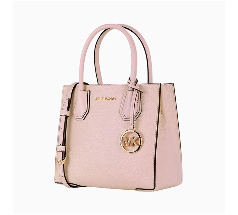 商品[国内直发] Michael Kors|MICHAEL KORS 女士粉色荔枝纹牛皮革MERCER中号单肩斜挎手提包 35S1GM9M2L-POWDERBLUSH,价格¥1051,第5张图片详细描述