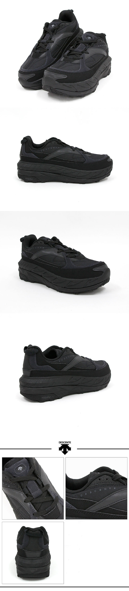 商品DESCENTE|【享贝家】DESCENTE 迪桑特 厚底舒适休闲运动鞋 男女同款 黑色 SM313LCR92-BLK0,价格¥616,第2张图片详细描述