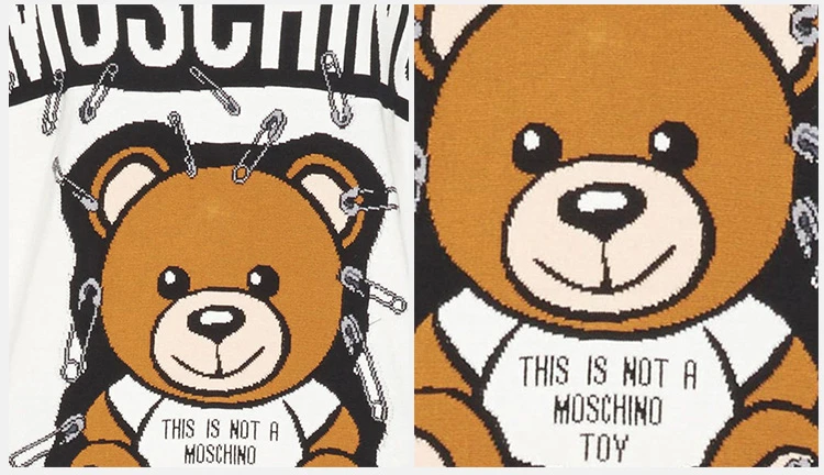 商品[国内直发] Moschino|Moschino 莫斯奇诺 女士小熊别针羊毛针织衫 EV0919-5501-1001,价格¥1763,第7张图片详细描述