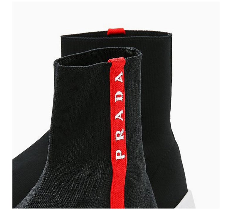 商品[国内直发] Prada|PRADA 女士黑色织物高帮运动鞋 1T051L-3V80-F0967,价格¥3491,第8张图片详细描述