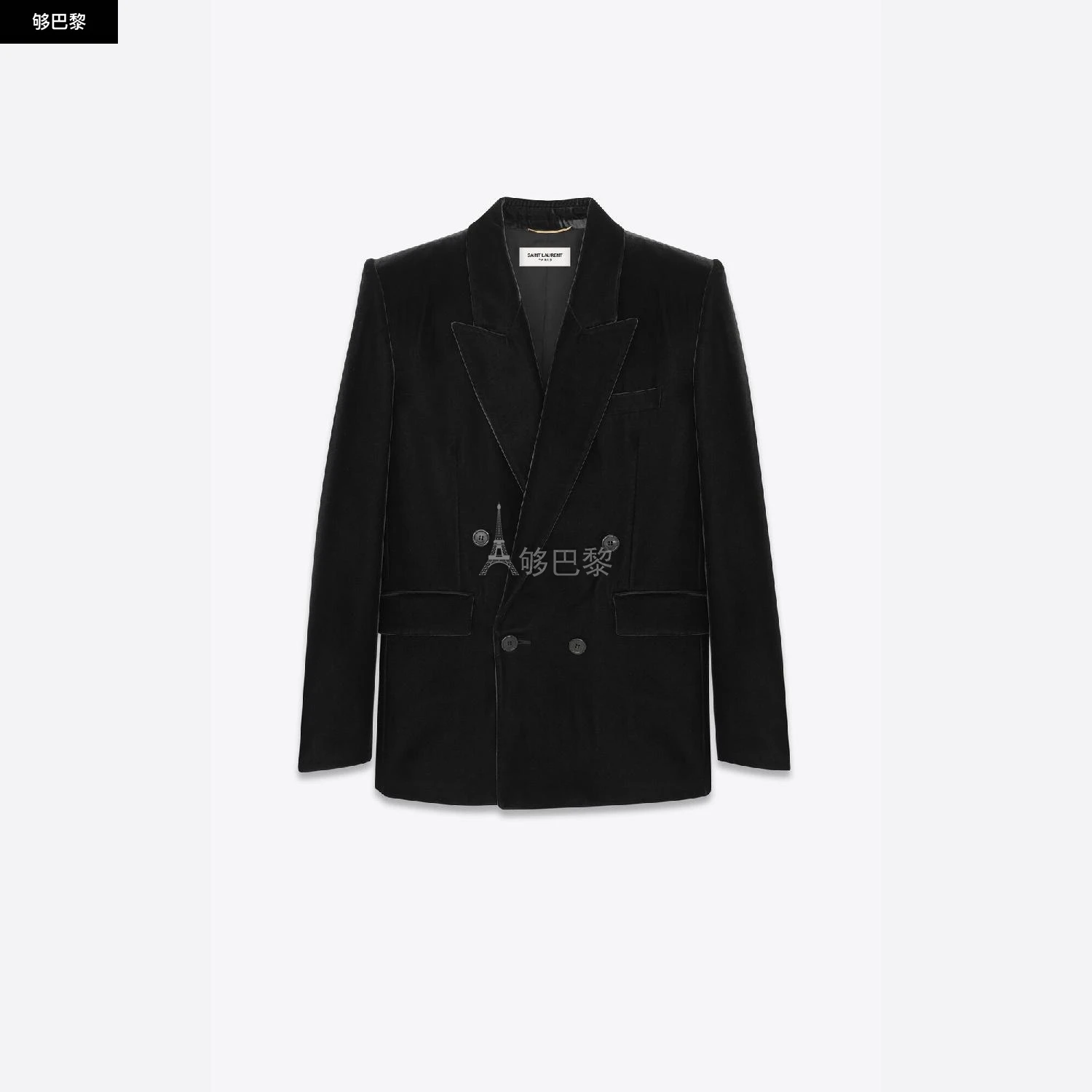 商品Yves Saint Laurent|【预售】 YSL圣罗兰 25春夏 女士 西服外套 绒面外套 739698Y525R1000 ,价格¥21721,第3张图片详细描述