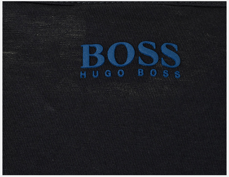 商品[国内直发] Hugo Boss|Hugo Boss 雨果博斯 男士深蓝色蓝字棉质短袖T恤 TEE6-50383413-410,价格¥594,第6张图片详细描述