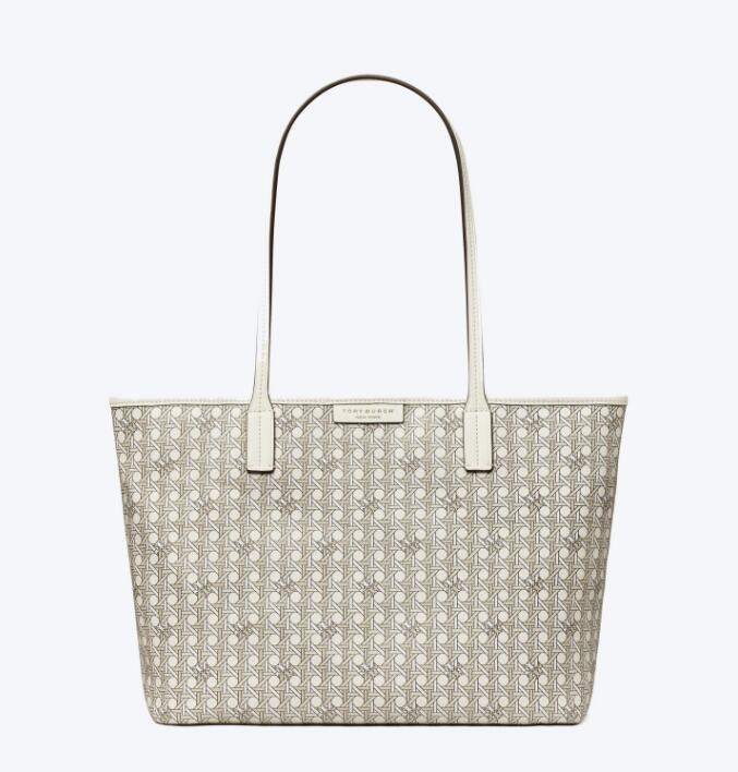商品Tory Burch| 汤丽柏琦复古花纹涂层帆布单肩字母托特包小号中号（香港仓发货）,价格¥2200,第49张图片详细描述