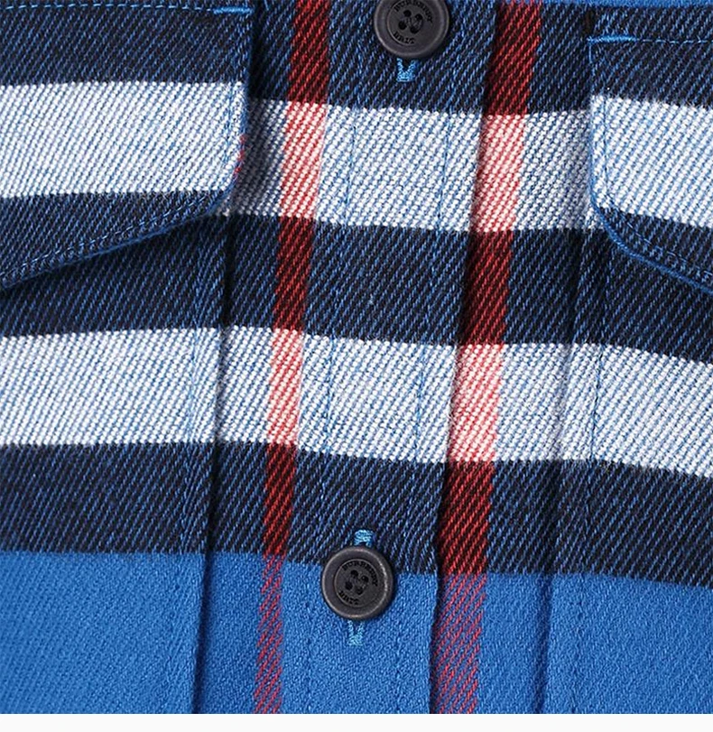 商品[国内直发] Burberry|Burberry 博柏利 男士蓝白色棉质格子长袖衬衫 3942161,价格¥1536,第7张图片详细描述