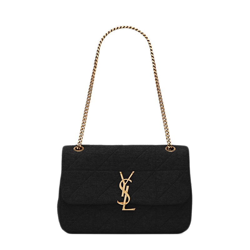 商品Yves Saint Laurent|SAINT LAURENT PARIS/圣罗兰 YSL Jamie系列 黑色中号CARRÉ RIVE GAUCHE小羊皮绗缝包手提单肩包6348202F9271000,价格¥14239,第2张图片详细描述