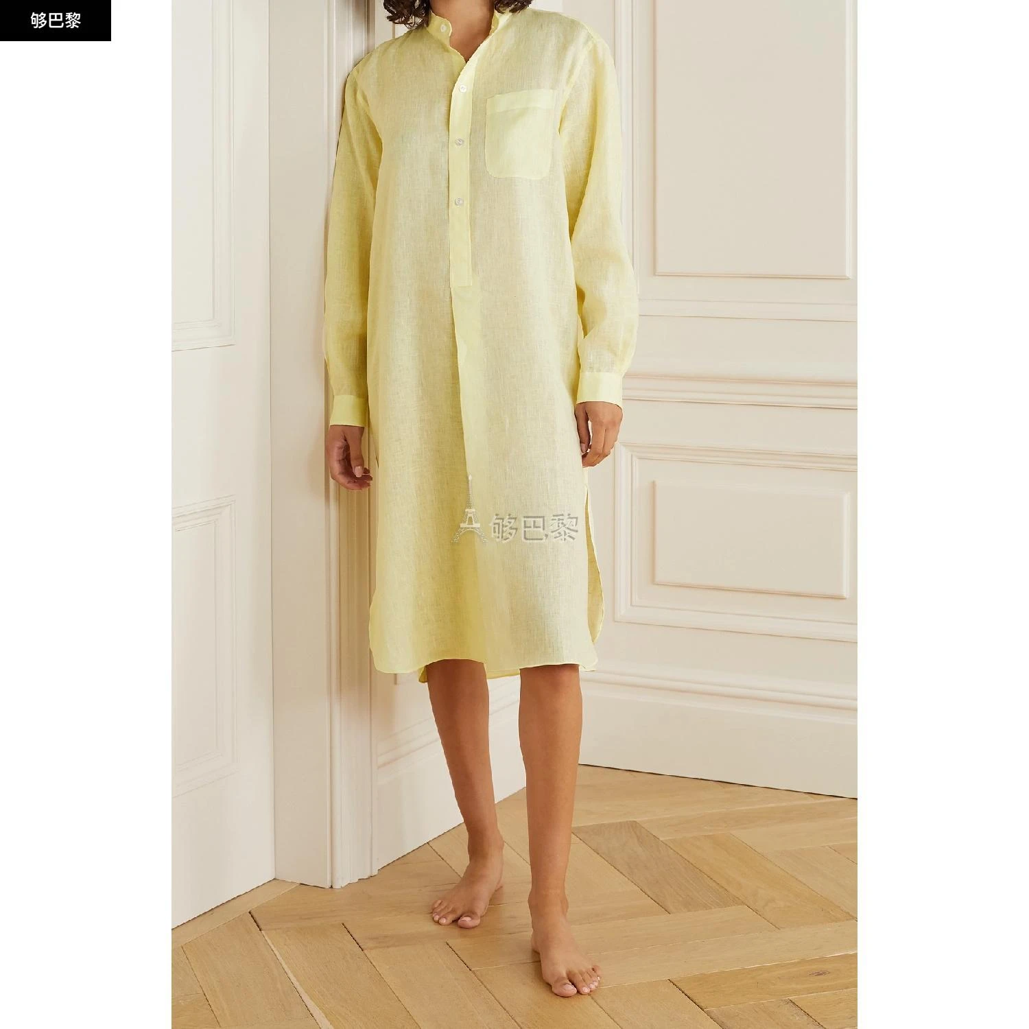 商品Charvet|包邮包税【预售7天发货】 CHARVET 23秋冬 女士 睡衣 Elysee 大廓形亚麻睡裙 30828384629349405 910243003 ,价格¥6869,第5张图片详细描述