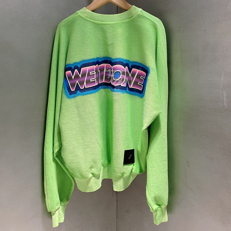 商品We11done|WE11DONE 女士荧光绿徽标圆领卫衣 WD-TS1-21-512-U-NG,价格¥1926,第6张图片详细描述