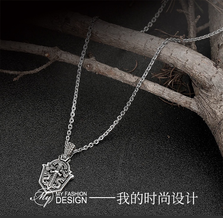 商品[国内直发] MYFD|MYFD 项链男女中性款S925银霸气潮牌嘻哈个性智慧之剑吊坠,价格¥111,第1张图片详细描述