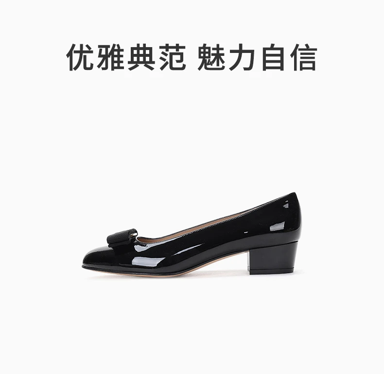 商品Salvatore Ferragamo|SALVATORE FERRAGAMO 黑色女士高跟鞋 0574572,价格¥3112,第2张图片详细描述