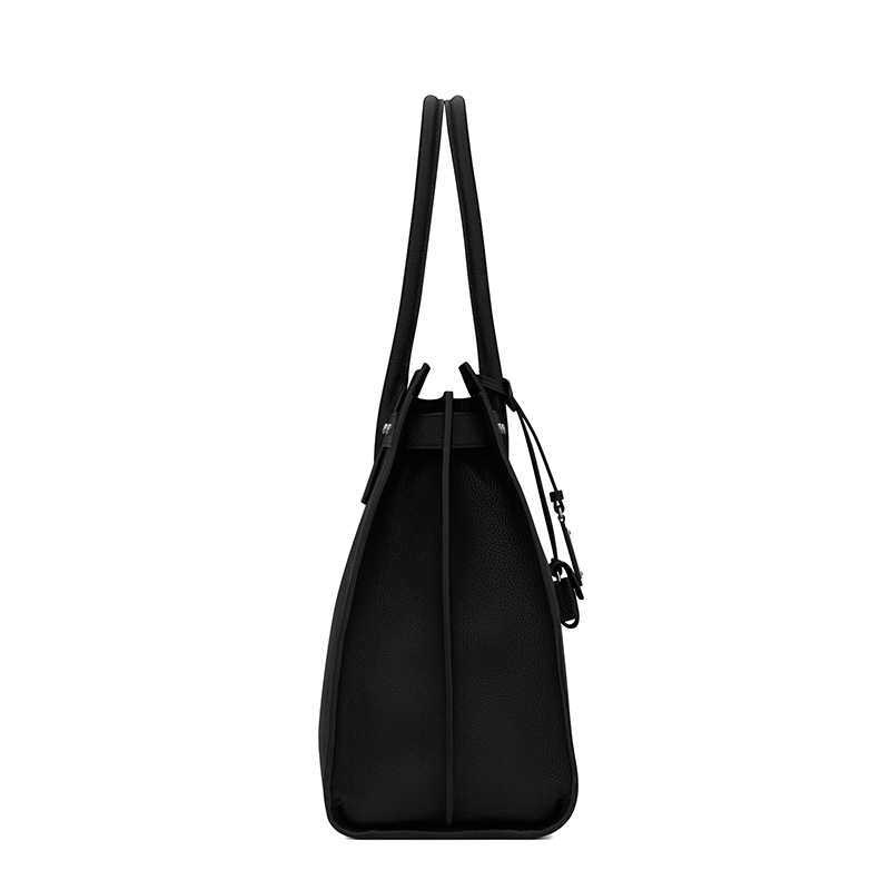 商品Yves Saint Laurent|SAINT LAURENT PARIS/圣罗兰 YSL NORTH/SOUTH系列男士黑色粒面小牛皮锁头手提斜挎单肩包647168DTI0E1000,价格¥17556,第4张图片详细描述