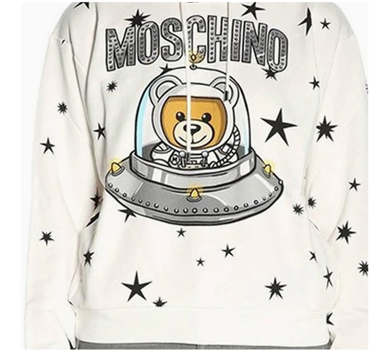 商品Moschino|MOSCHINO 白色女士卫衣/帽衫 DV1702-5427-1002,价格¥2469,第7张图片详细描述