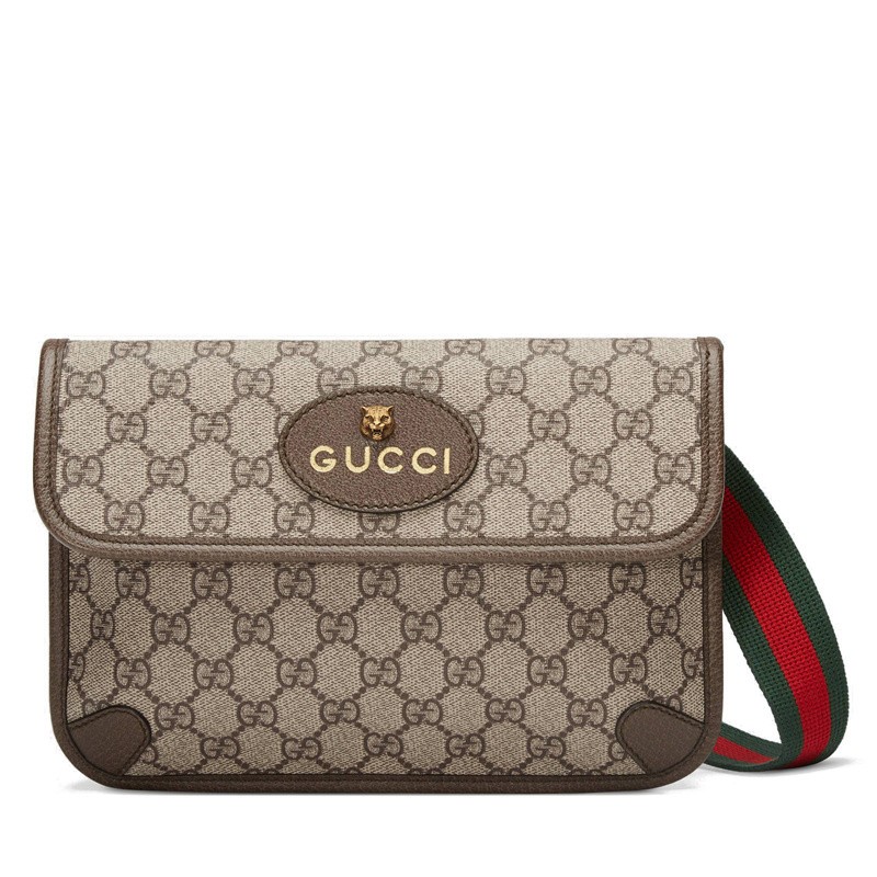 商品Gucci|【现货】杨幂同款  古驰  爆款男女同款米色帆布虎头腰包 ,价格¥7273,第5张图片详细描述