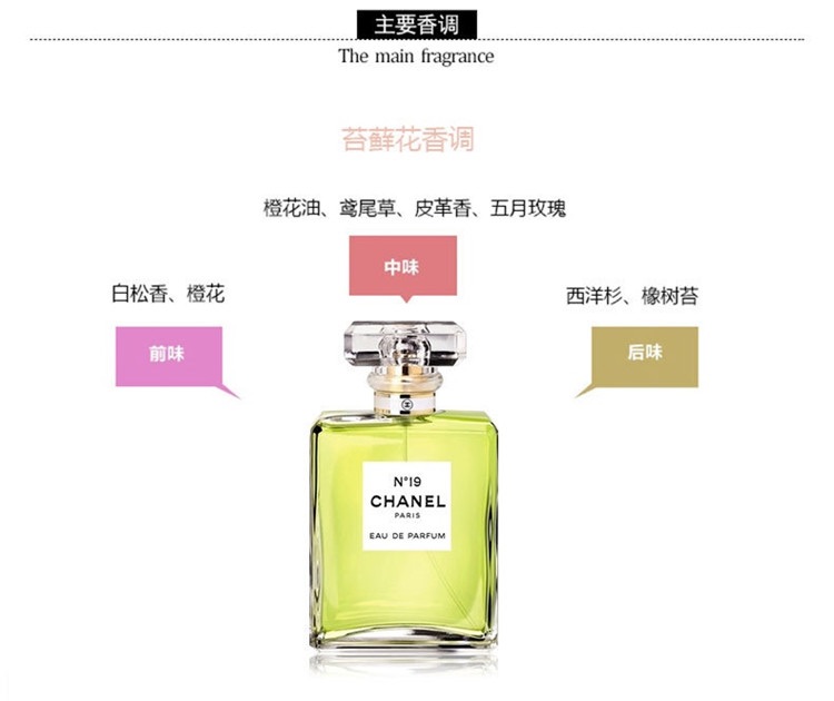 商品Chanel|Chanel香奈儿十九号女士浓香水100ML,价格¥1358,第5张图片详细描述