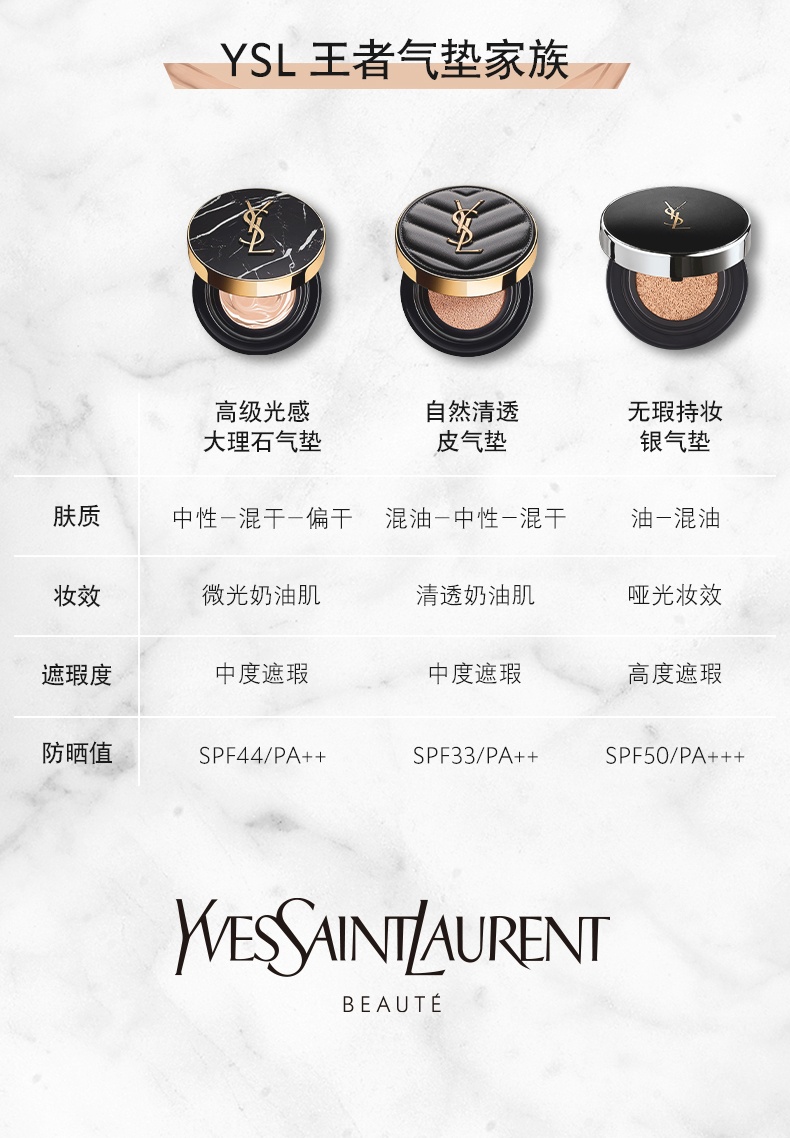 商品[国内直发] Yves Saint Laurent|YSL圣罗兰皮气垫 持久细腻服帖遮瑕控油哑光防晒自然清透奶油肌 14g,价格¥366,第2张图片详细描述