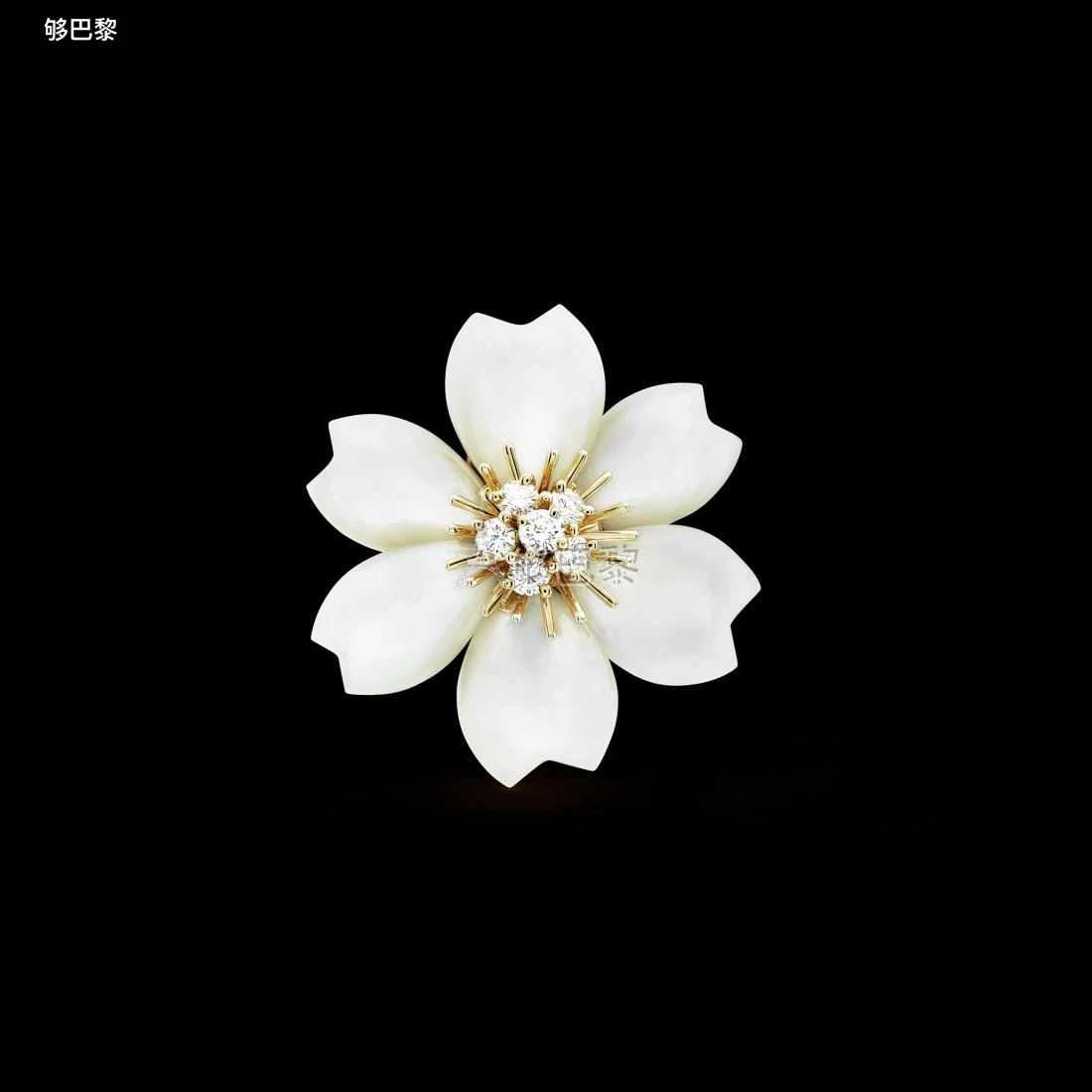 商品Van Cleef & Arpels|包邮包税【预售7天发货】 VCA梵克雅宝 23秋冬 女士 吊坠 Rose de Noël吊坠胸针，小号款式 VCARD30300,价格¥155147,第5张图片详细描述